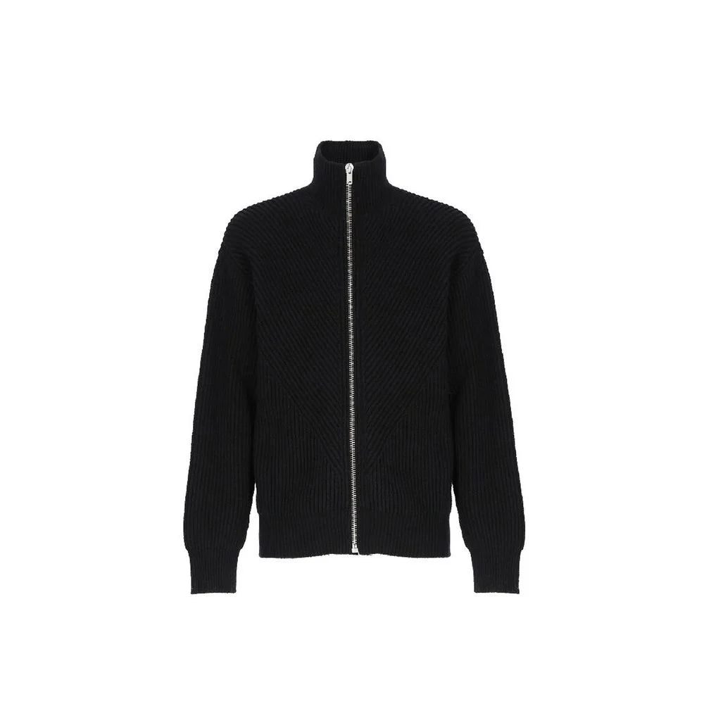 Jil Sander Black Alpaca Leather Cardigan - IT52 | XL