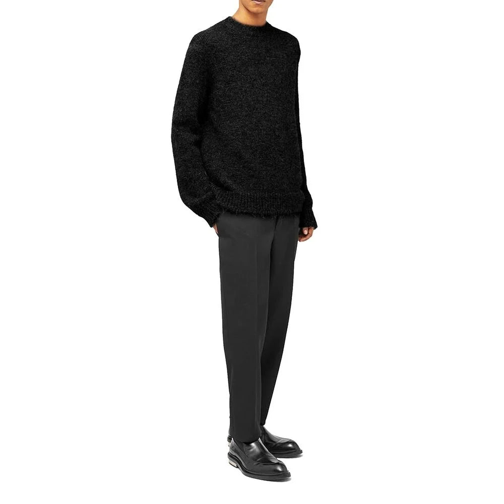 Jil Sander Black Alpaca Leather Sweater - IT50 | L