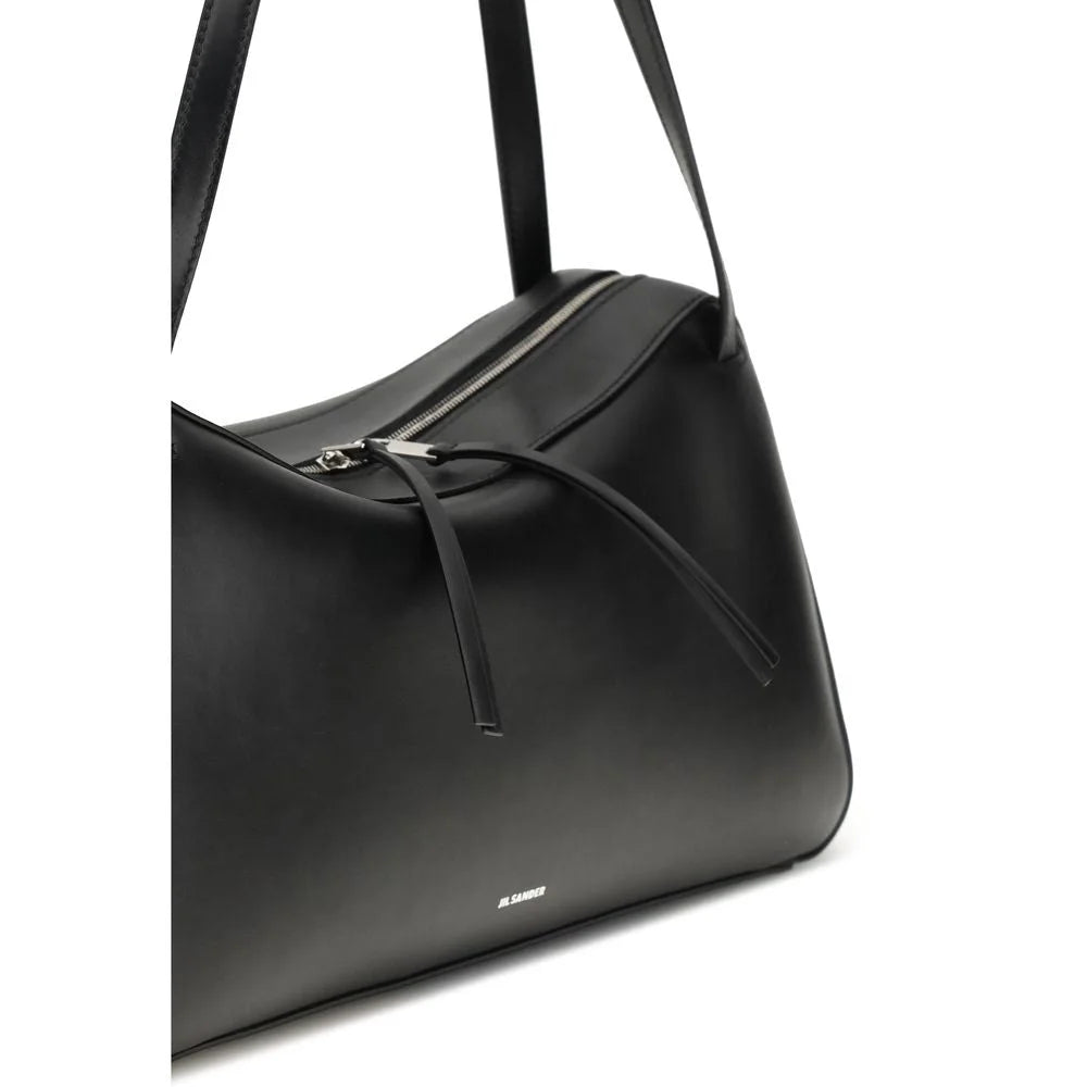 Jil Sander Black Calf Leather Bos Taurus Shoulder Bag