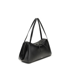 Jil Sander Black Calf Leather Bos Taurus Shoulder Bag