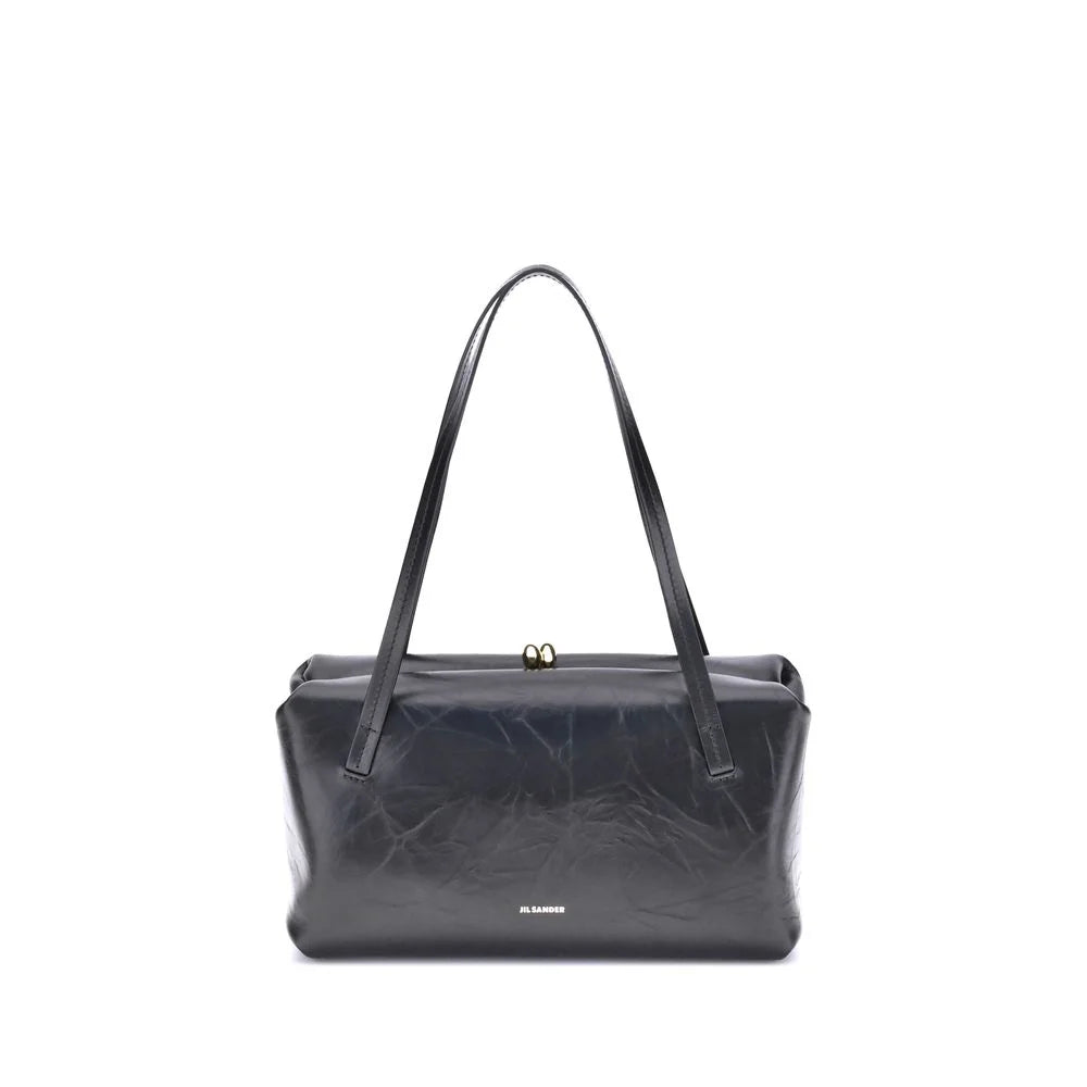 Jil Sander Black Calf Leather Bos Taurus Shoulder Bag