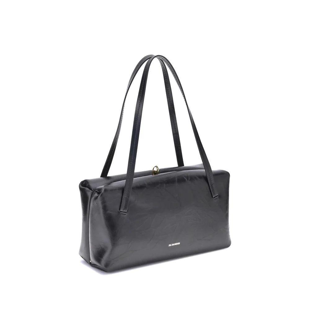 Jil Sander Black Calf Leather Bos Taurus Shoulder Bag