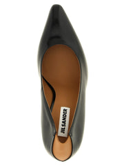 Jil Sander Black Calfskin High Heel Pumps