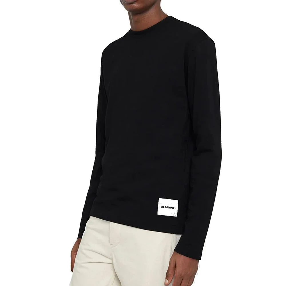 Jil Sander Black Cotton Long Sleeve T-Shirt - L
