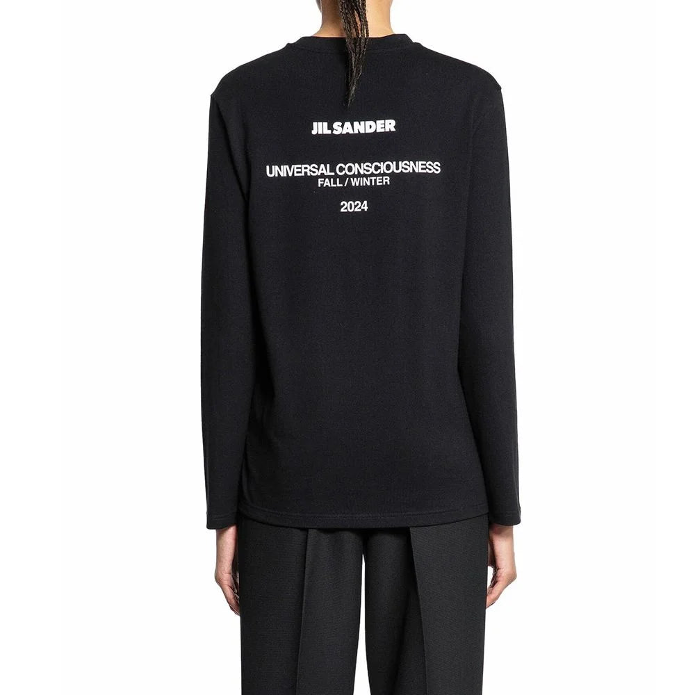 Jil Sander Black Cotton Long Sleeve T-Shirt - XS