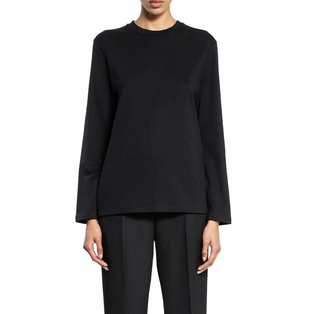 Jil Sander Black Cotton Long Sleeve T-Shirt - XS
