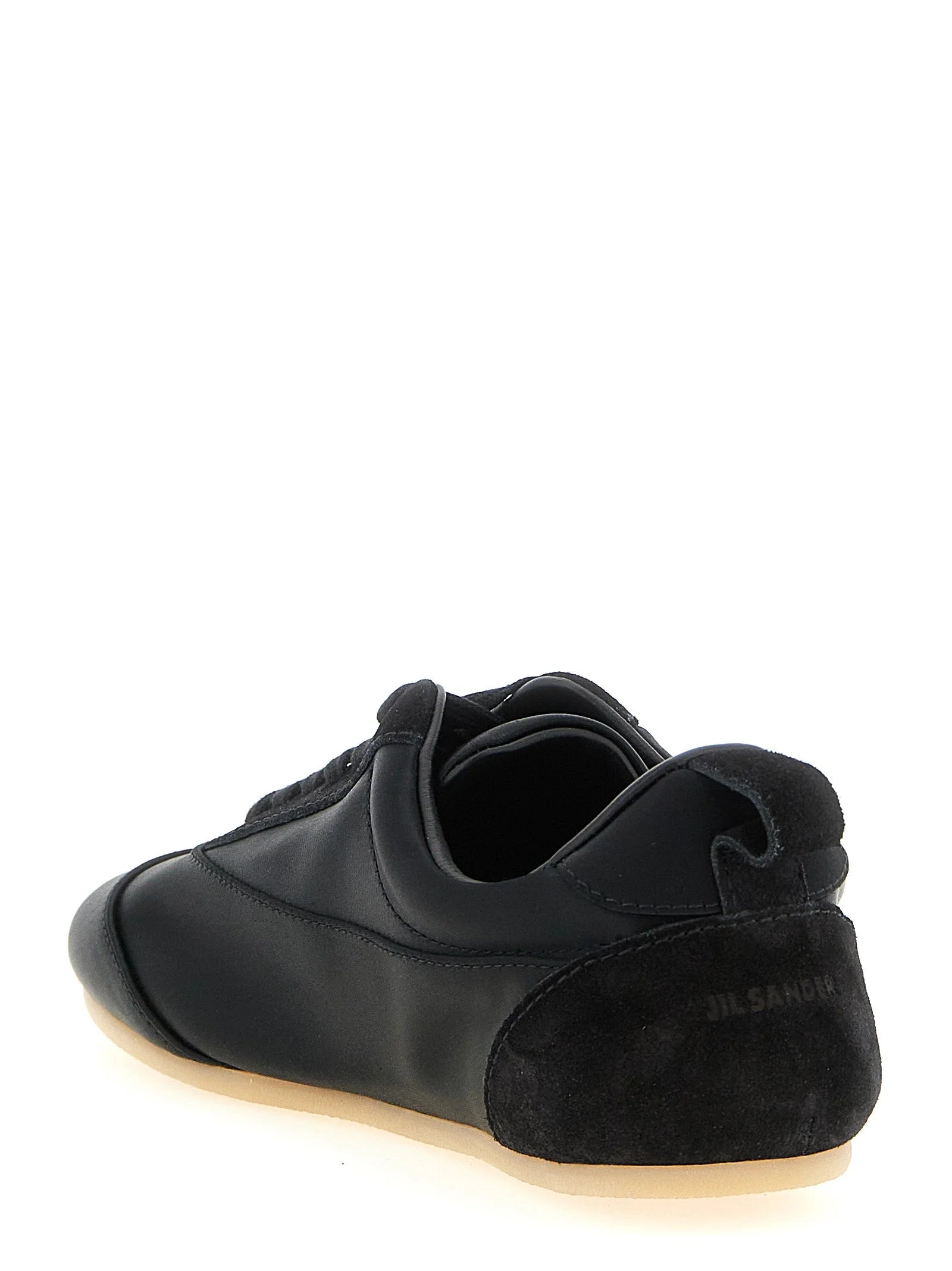 Jil Sander Zwarte katoenen lage sneakers
