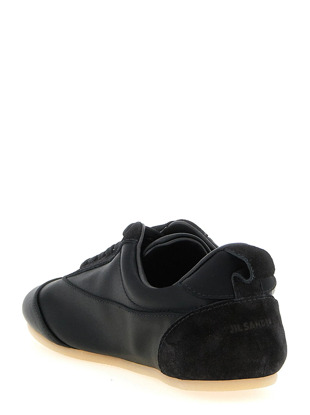 Jil Sander Zwarte katoenen lage sneakers