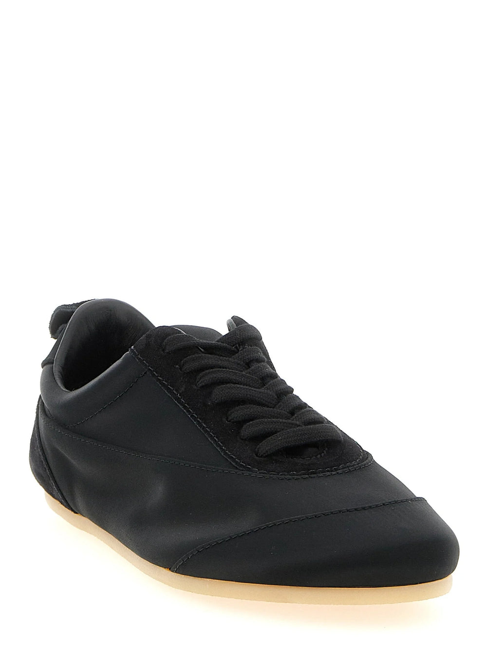 Jil Sander Zwarte katoenen lage sneakers