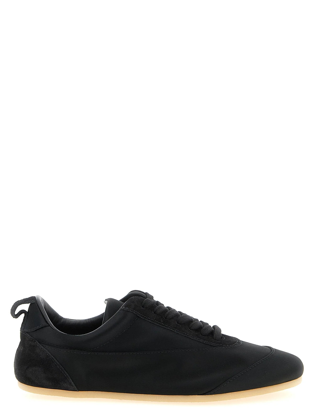 Jil Sander Zwarte katoenen lage sneakers