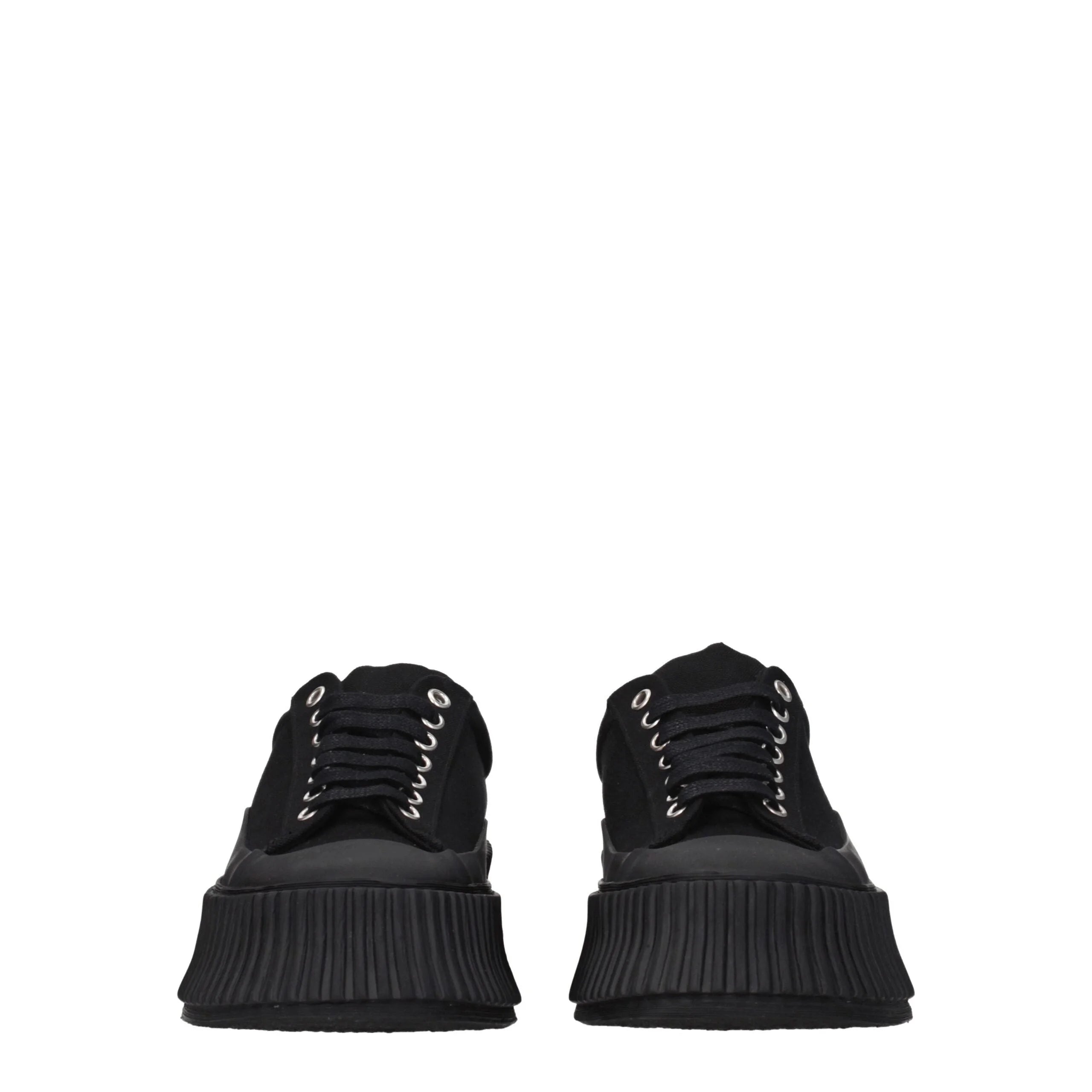Jil Sander Black Fabric Chunky Sneakers - EU36/US6