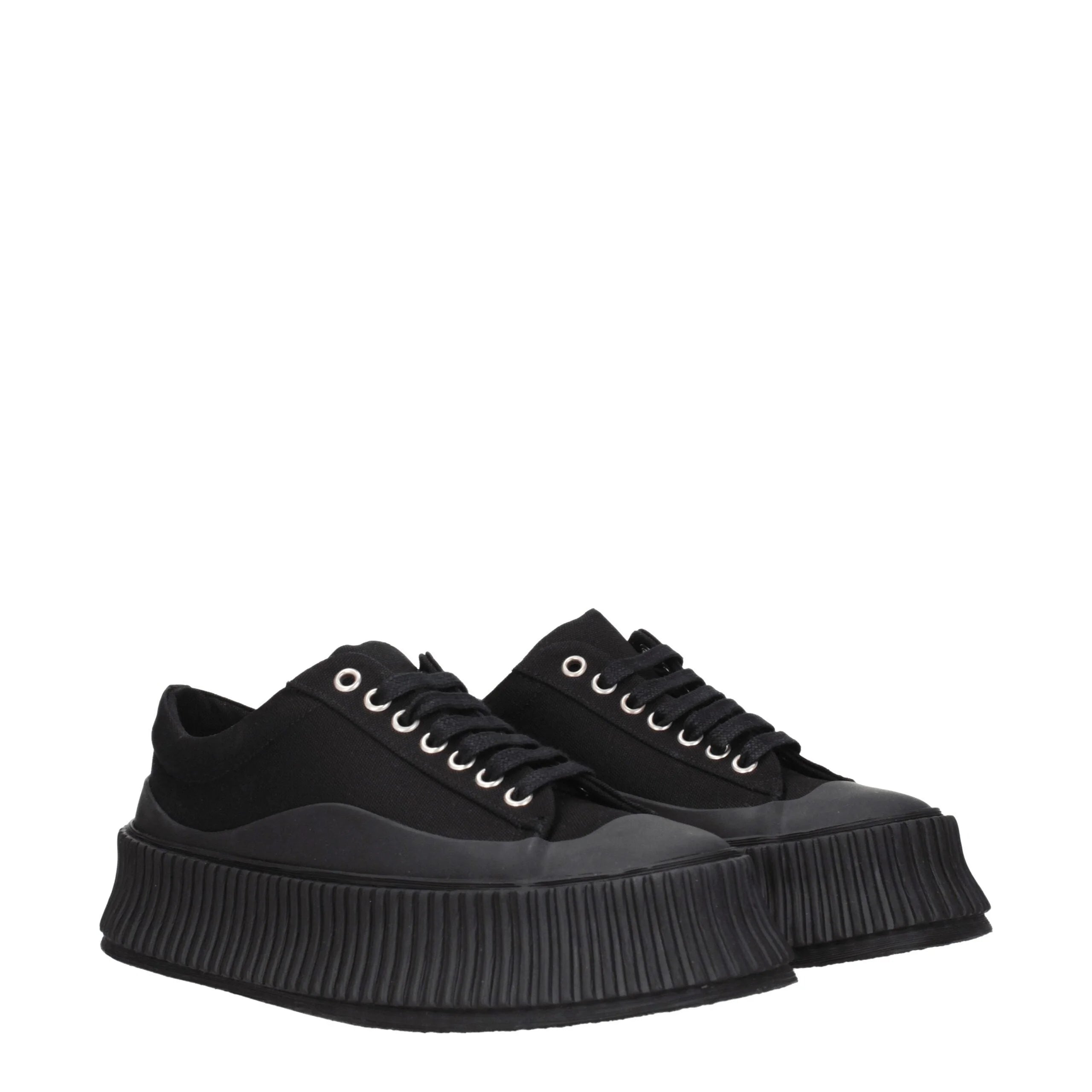 Jil Sander Black Fabric Chunky Sneakers - EU36/US6