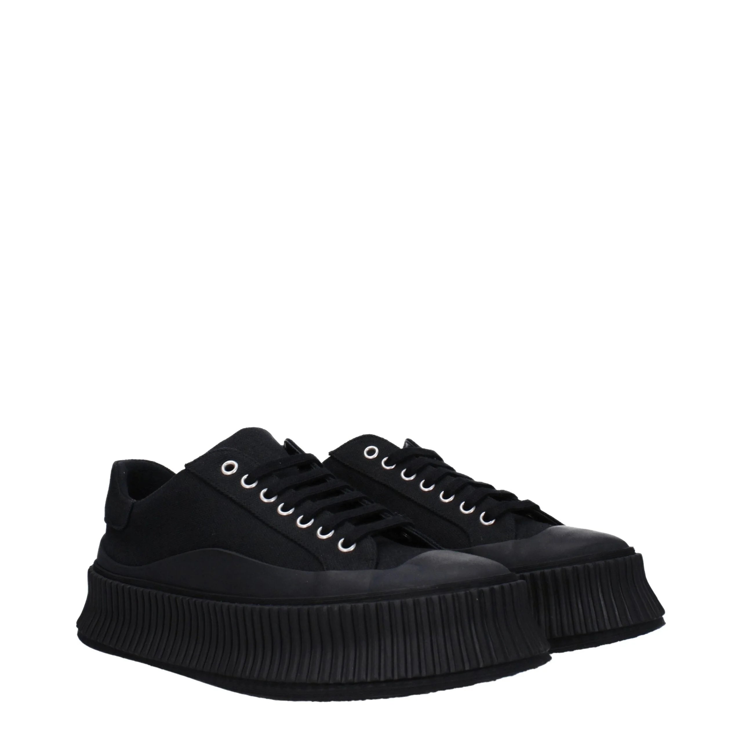Jil Sander Black Fabric Platform Sneakers - EU45/US12