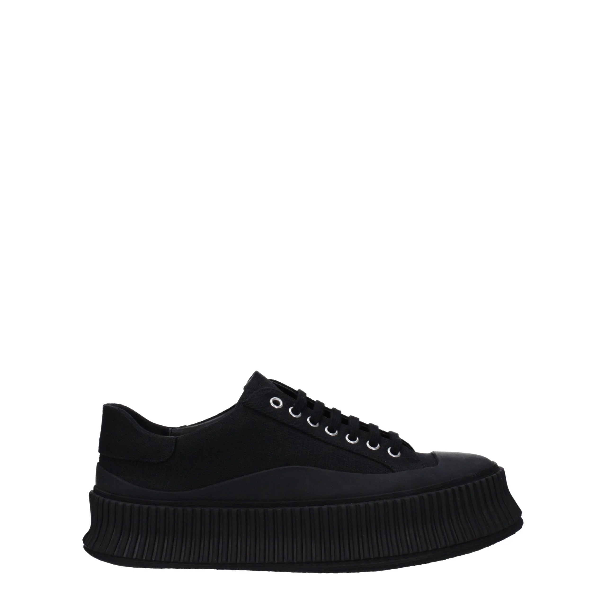 Jil Sander Black Fabric Platform Sneakers - EU45/US12