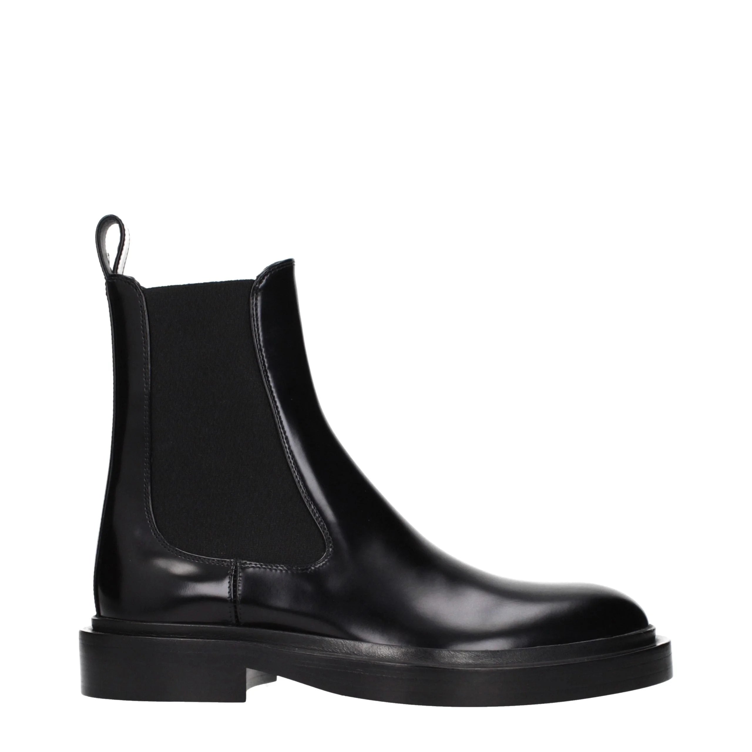 Jil Sander Black Leather Ankle Boots