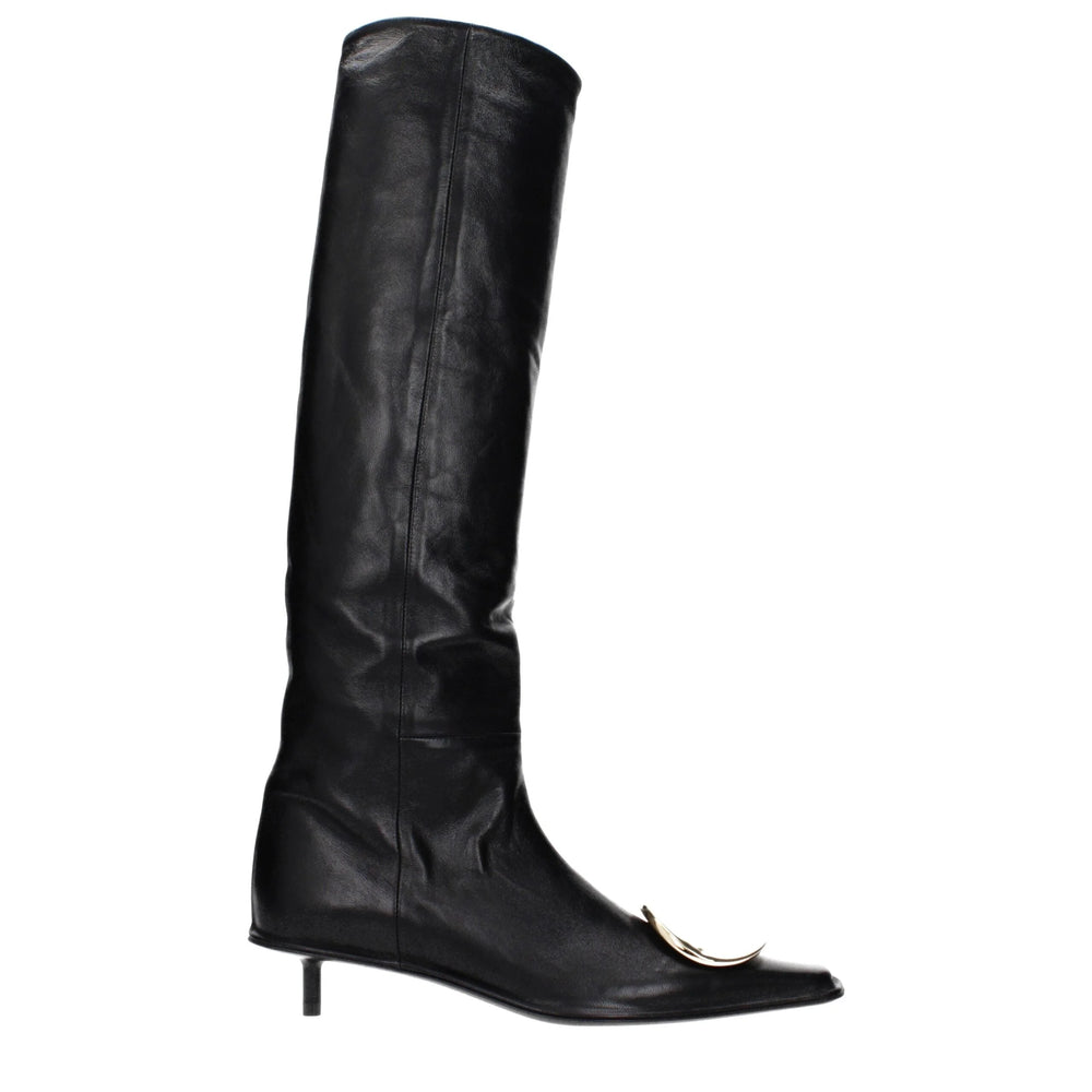 Jil Sander Black Leather Ankle Boots