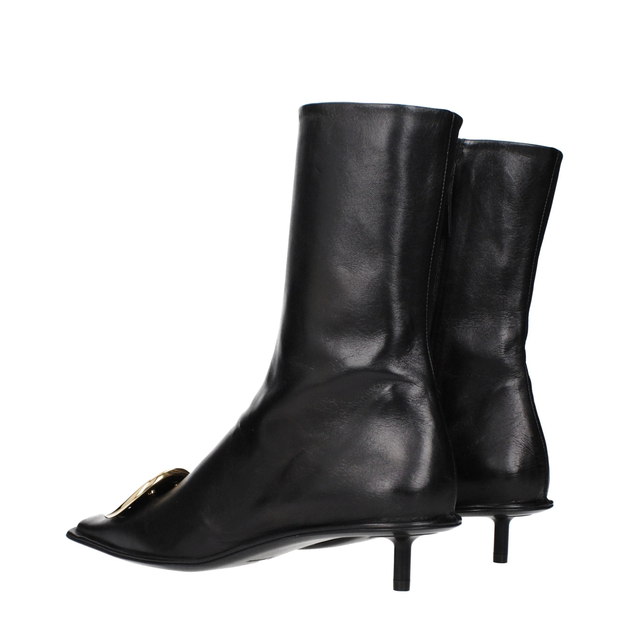Jil Sander Black Leather Ankle Boots