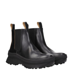 Jil Sander Black Leather Ankle Boots - EU40/US7