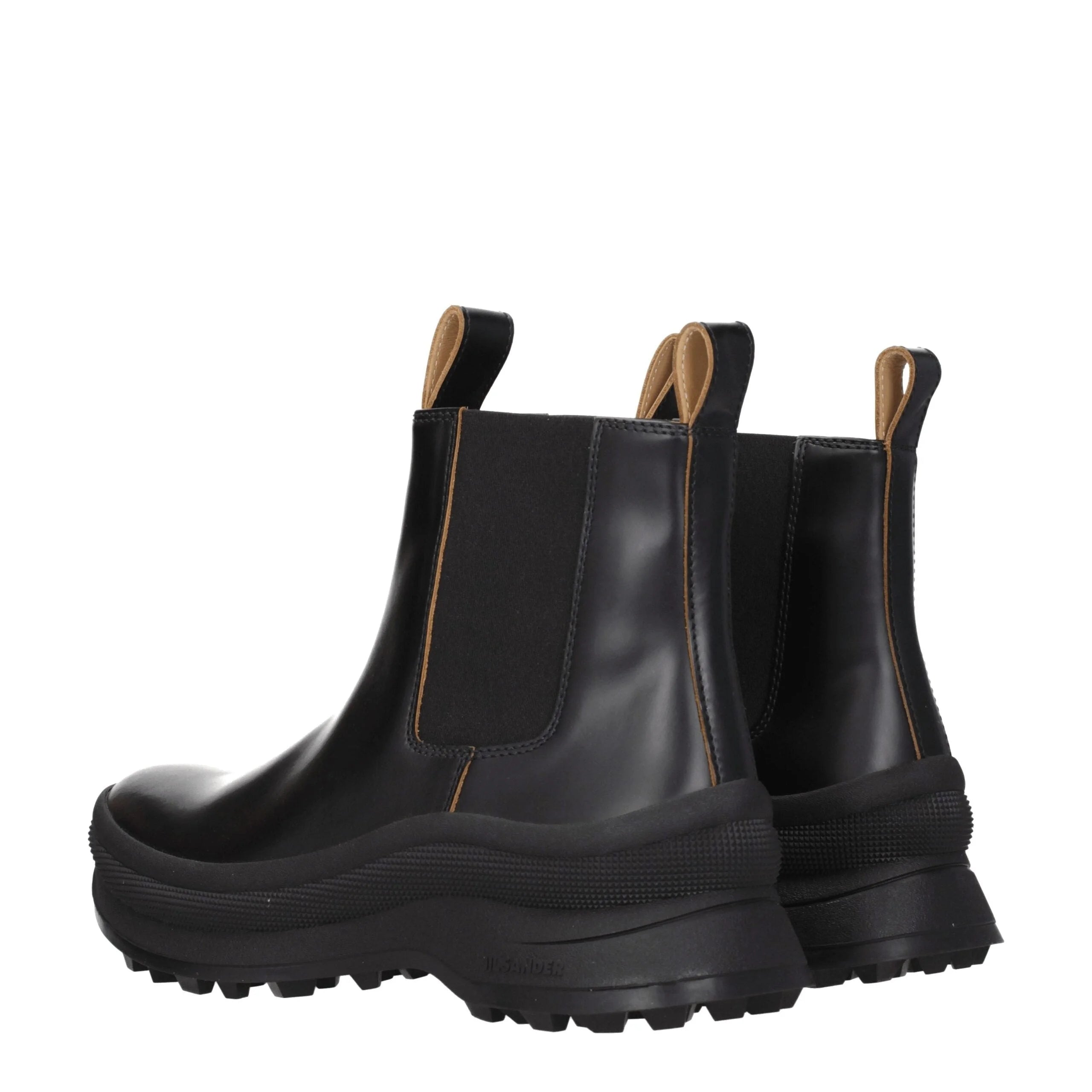 Jil Sander Black Leather Ankle Boots - EU40/US7