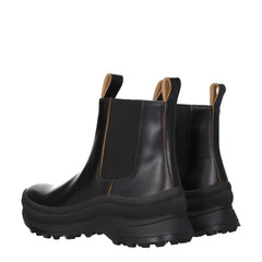 Jil Sander Black Leather Ankle Boots - EU40/US7
