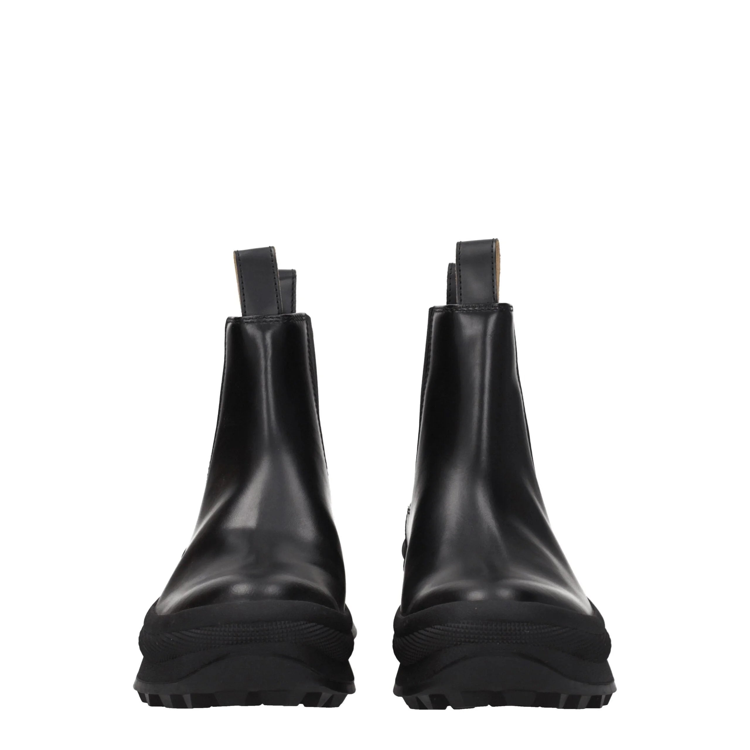 Jil Sander Black Leather Ankle Boots - EU40/US7