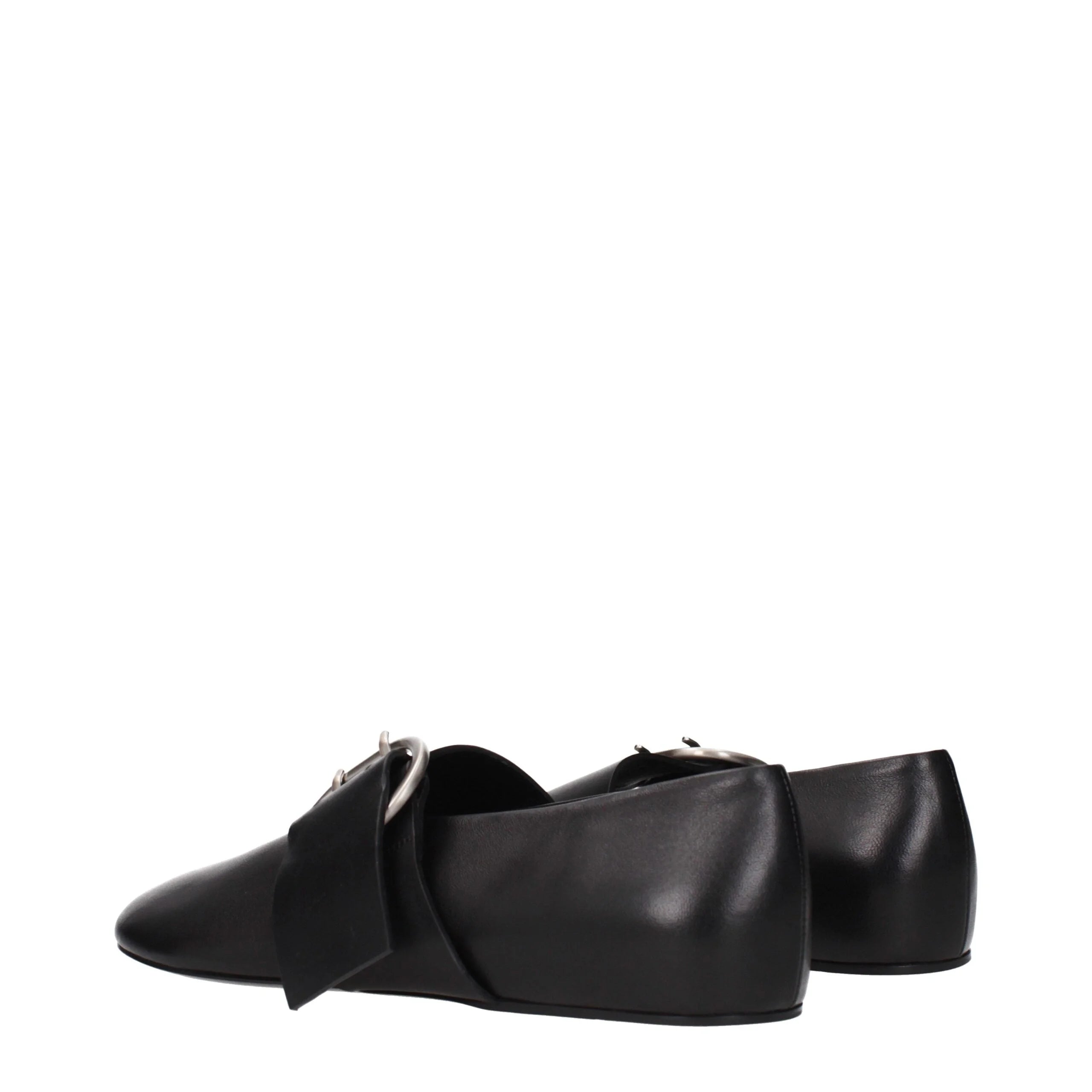 Jil Sander Black Leather Ballet Flats