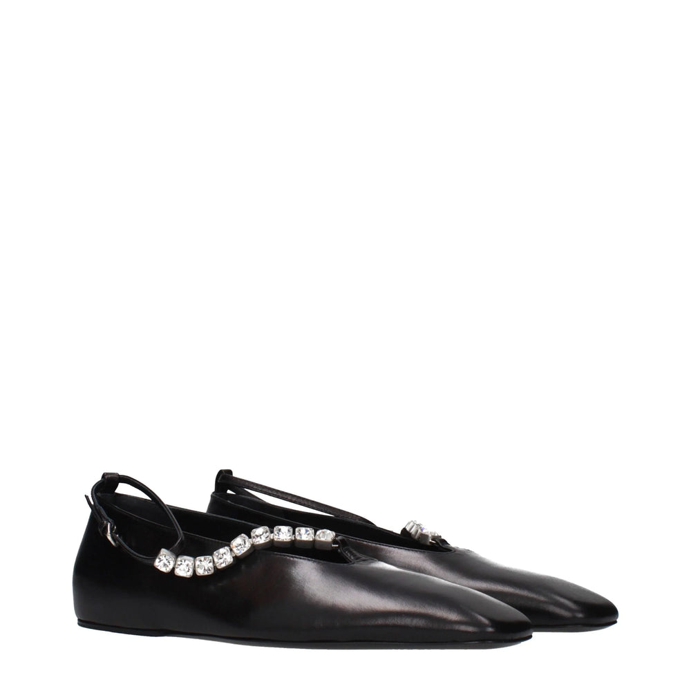 Jil Sander Black Leather Ballet Flats - EU40/US10