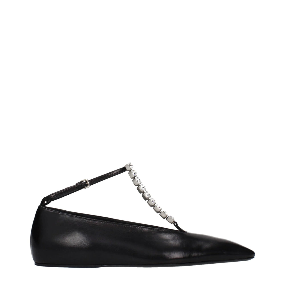 Jil Sander Black Leather Ballet Flats - EU40/US10