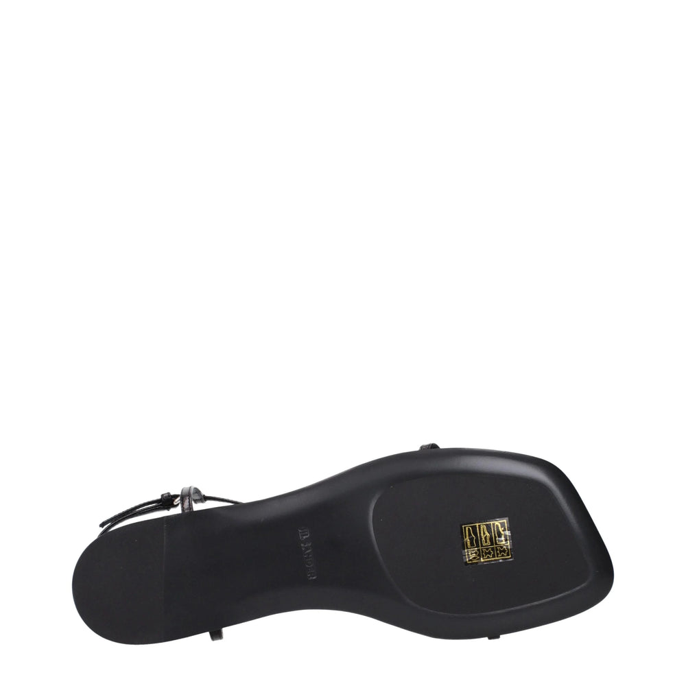 Jil Sander Black Leather Flip-Flop Sandals