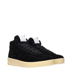 Jil Sander Black Leather High Top Sneakers