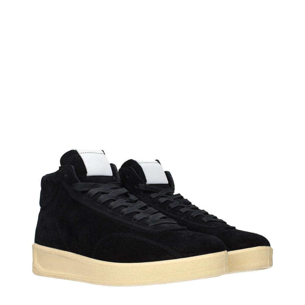 Jil Sander Czarne Sneakersy Wysokie Ze Skóry