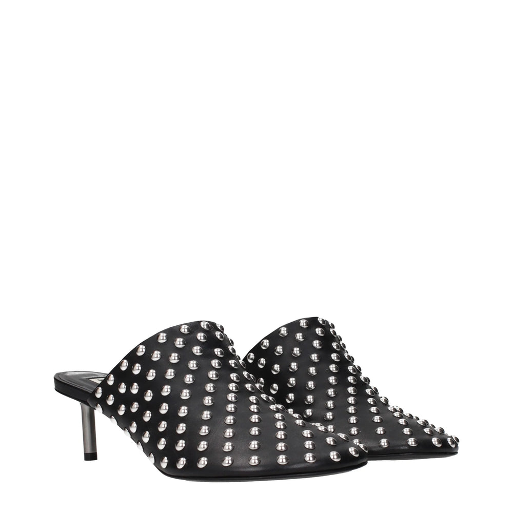 Jil Sander Black Leather Mules - EU38/US8
