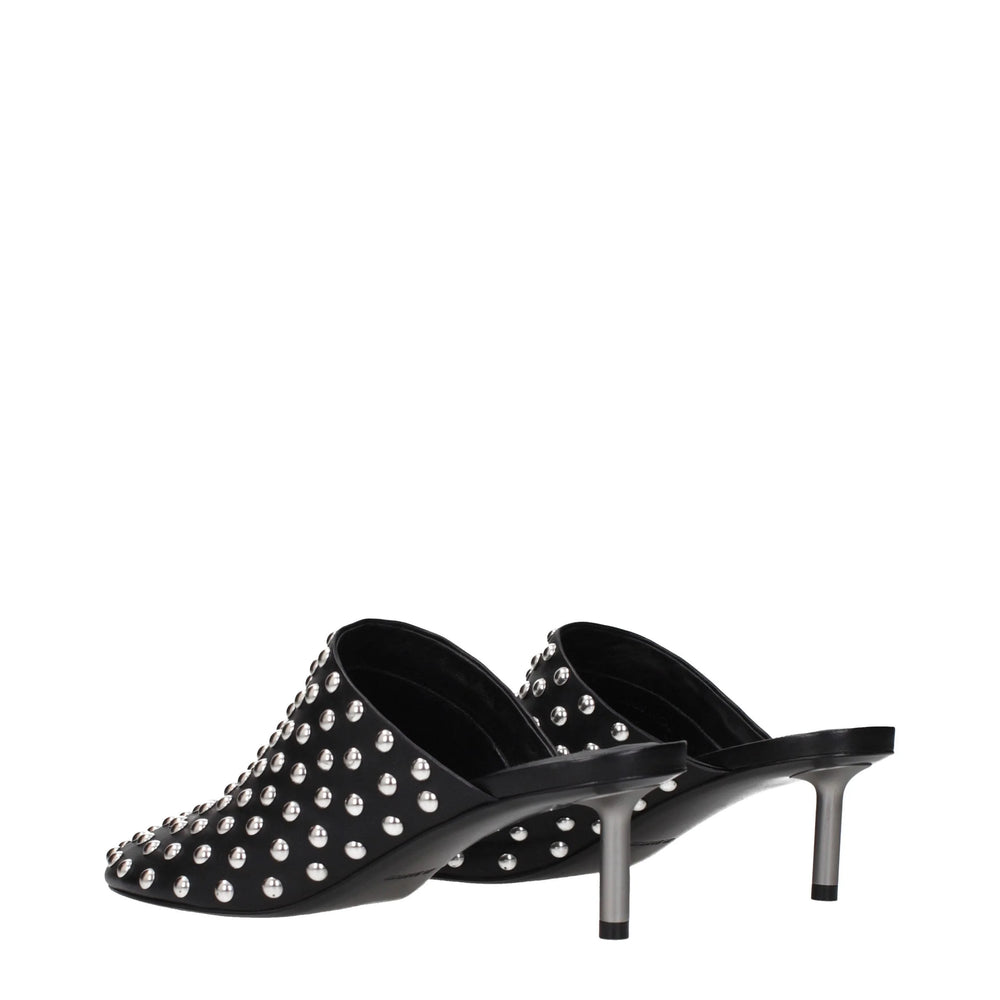 Jil Sander Black Leather Mules - EU38/US8