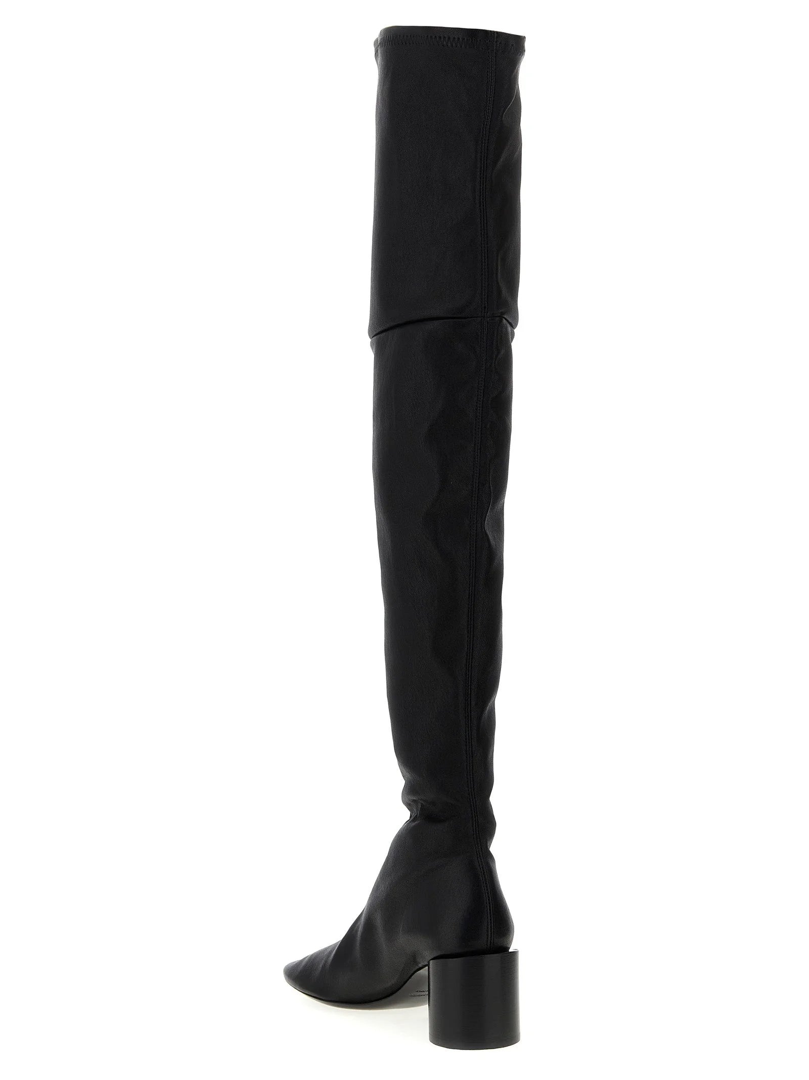 Jil Sander Black Leather Over The Knee