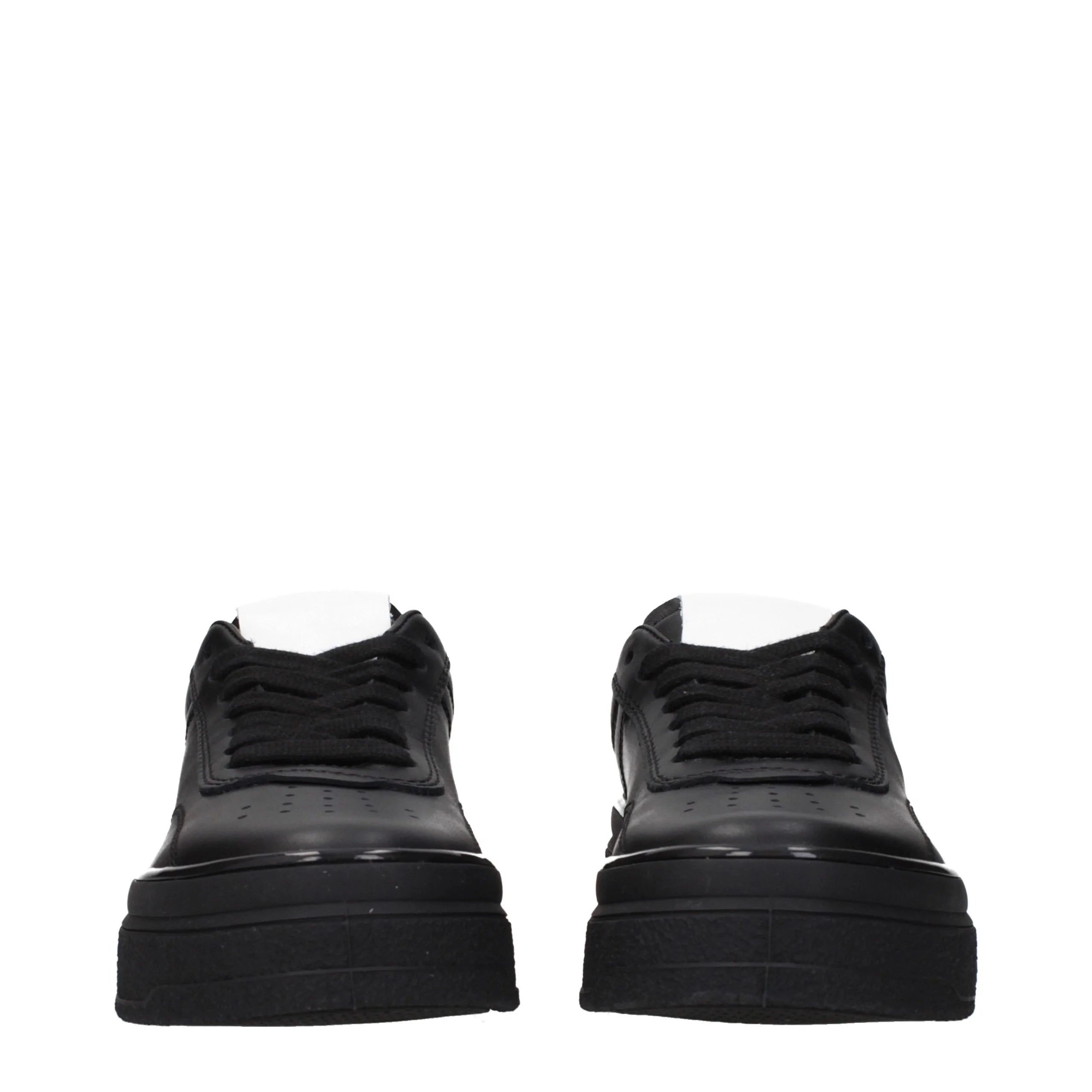 Jil Sander Black Leather Platform Sneakers