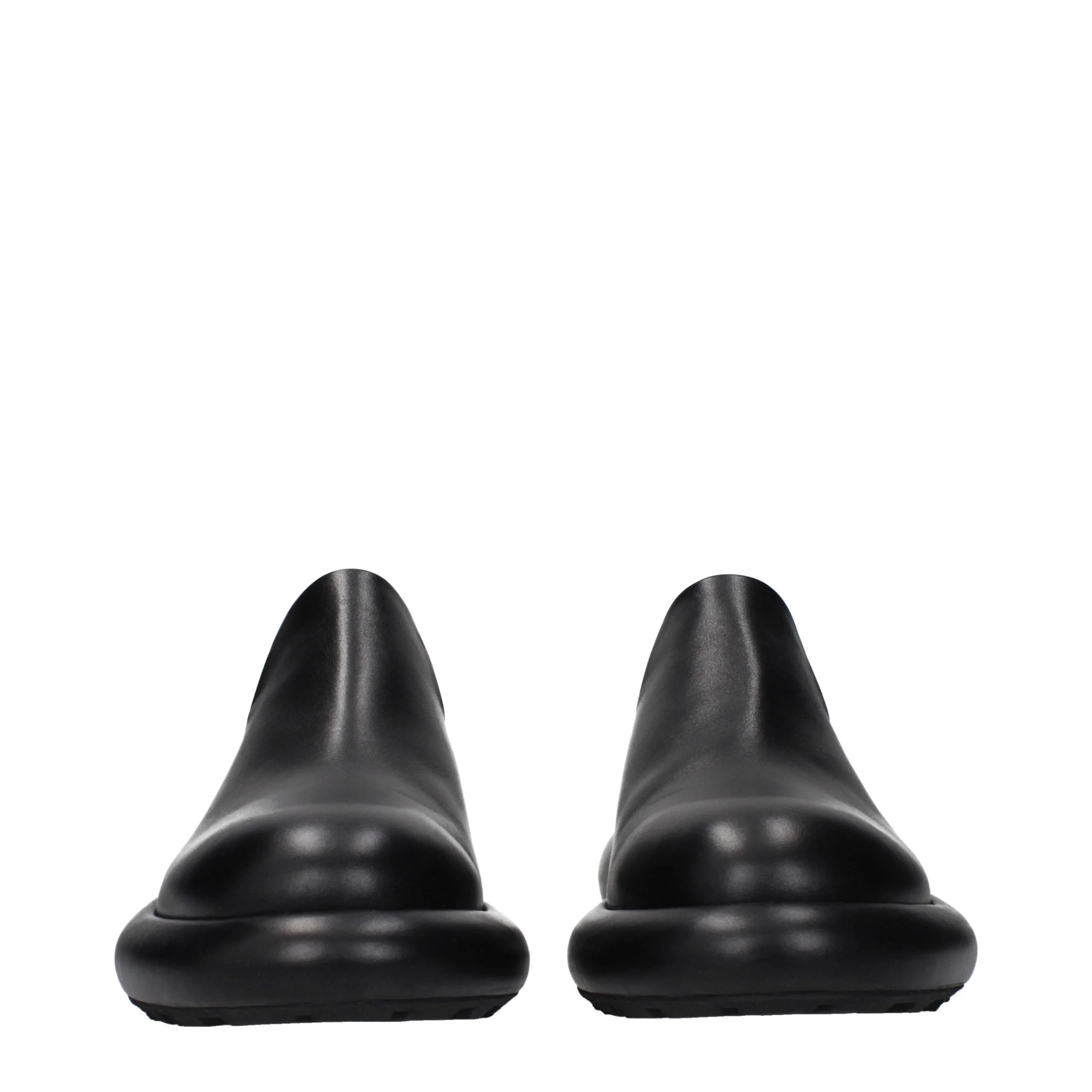 Jil Sander Black Leather Slip-On Loafers