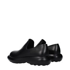 Jil Sander Black Leather Slip-On Loafers