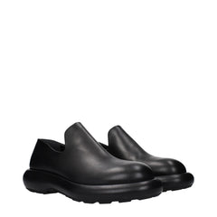 Jil Sander Black Leather Slip-On Loafers