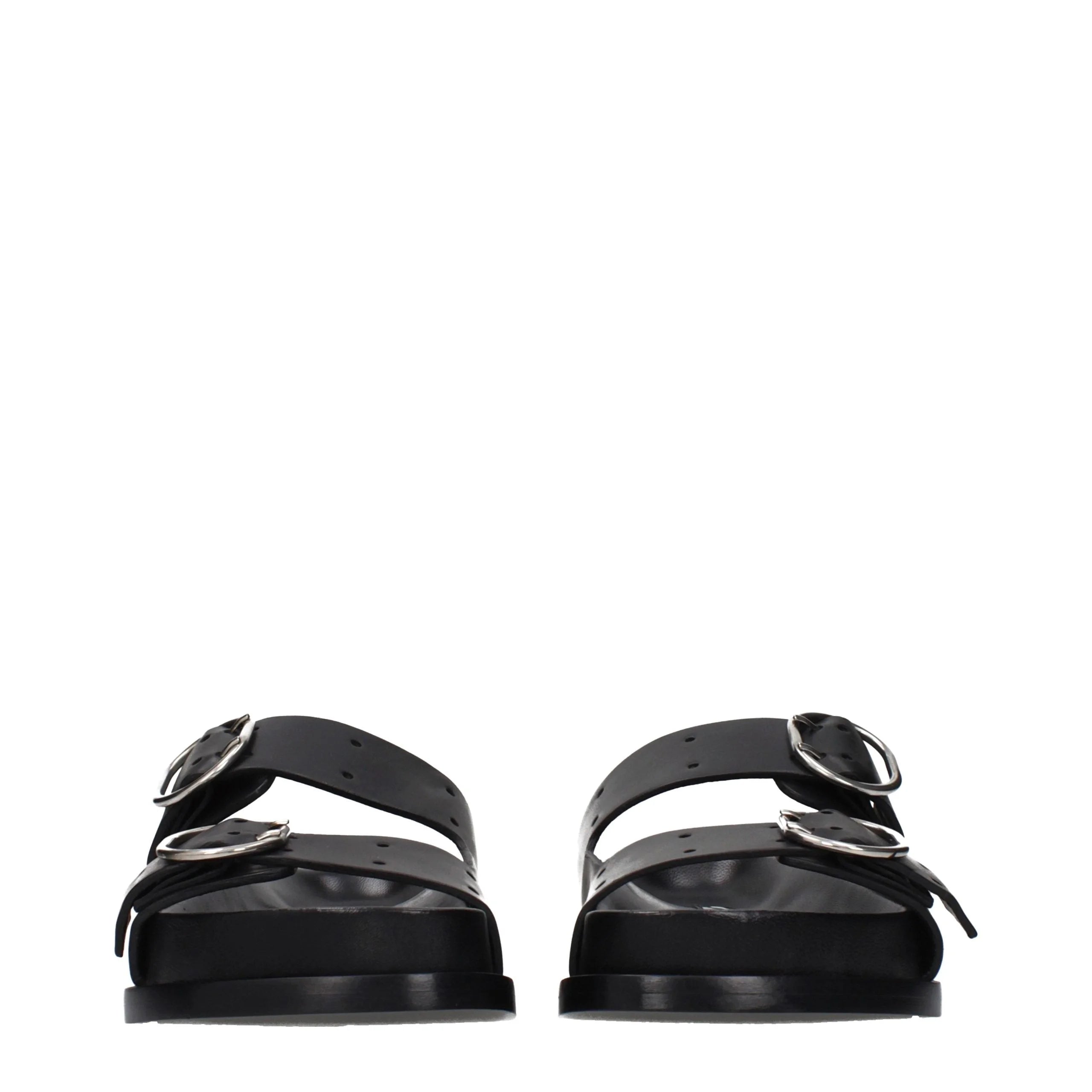 Jil Sander Černé kožené pantofle