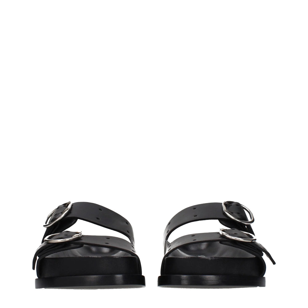 Jil Sander Černé kožené pantofle