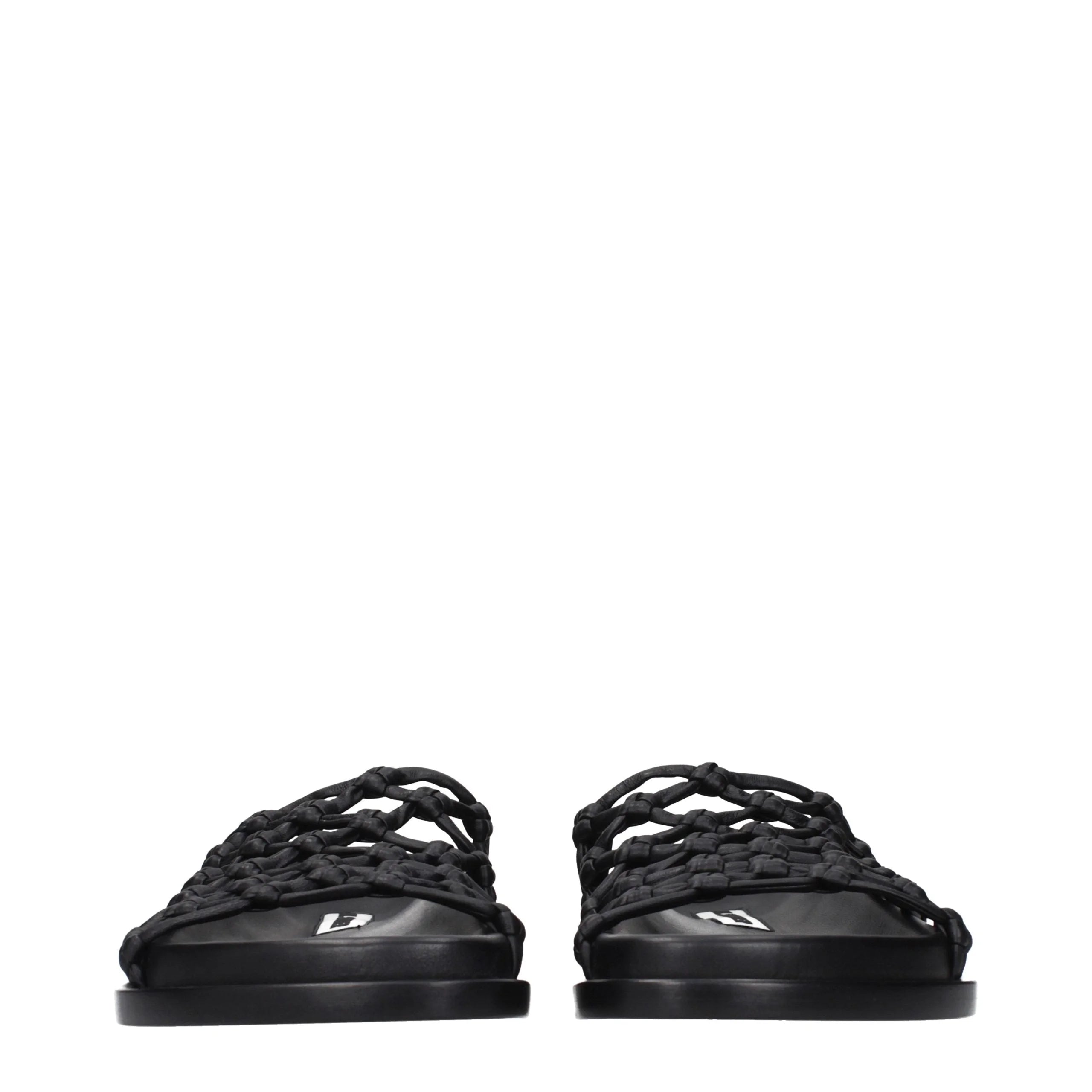 Jil Sander Black Leather Slippers
