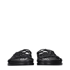 Jil Sander Black Leather Slippers