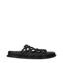 Jil Sander Black Leather Slippers