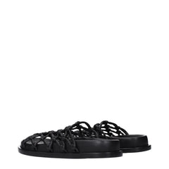 Jil Sander Black Leather Slippers