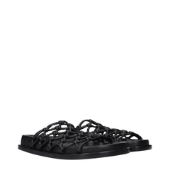 Jil Sander Black Leather Slippers