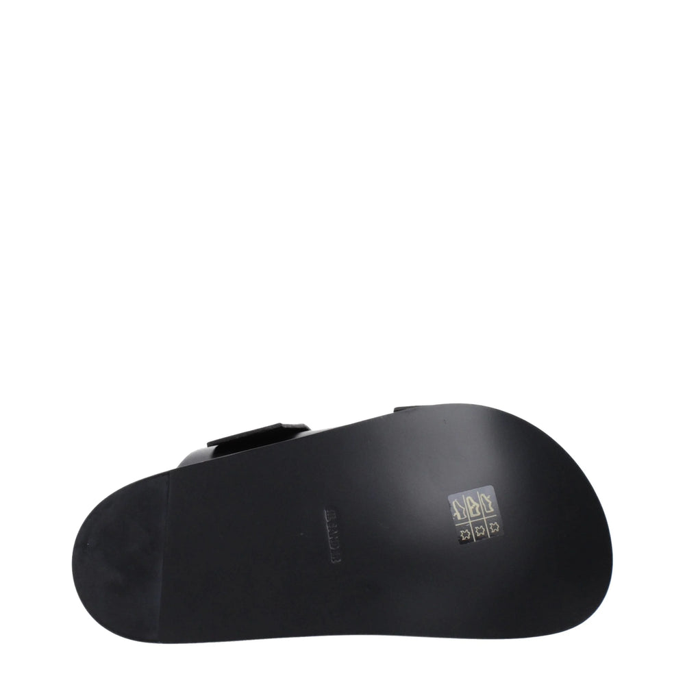 Jil Sander Black Leather Slippers