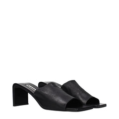 Jil Sander Black Leather Stiletto Heel Sandals