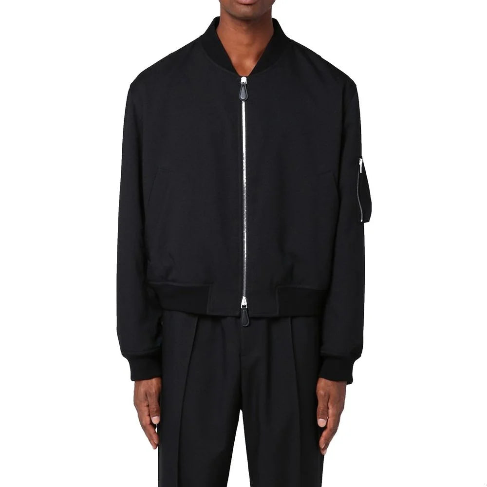 Jil Sander Zwarte Polyester Bomber - IT54 | XL