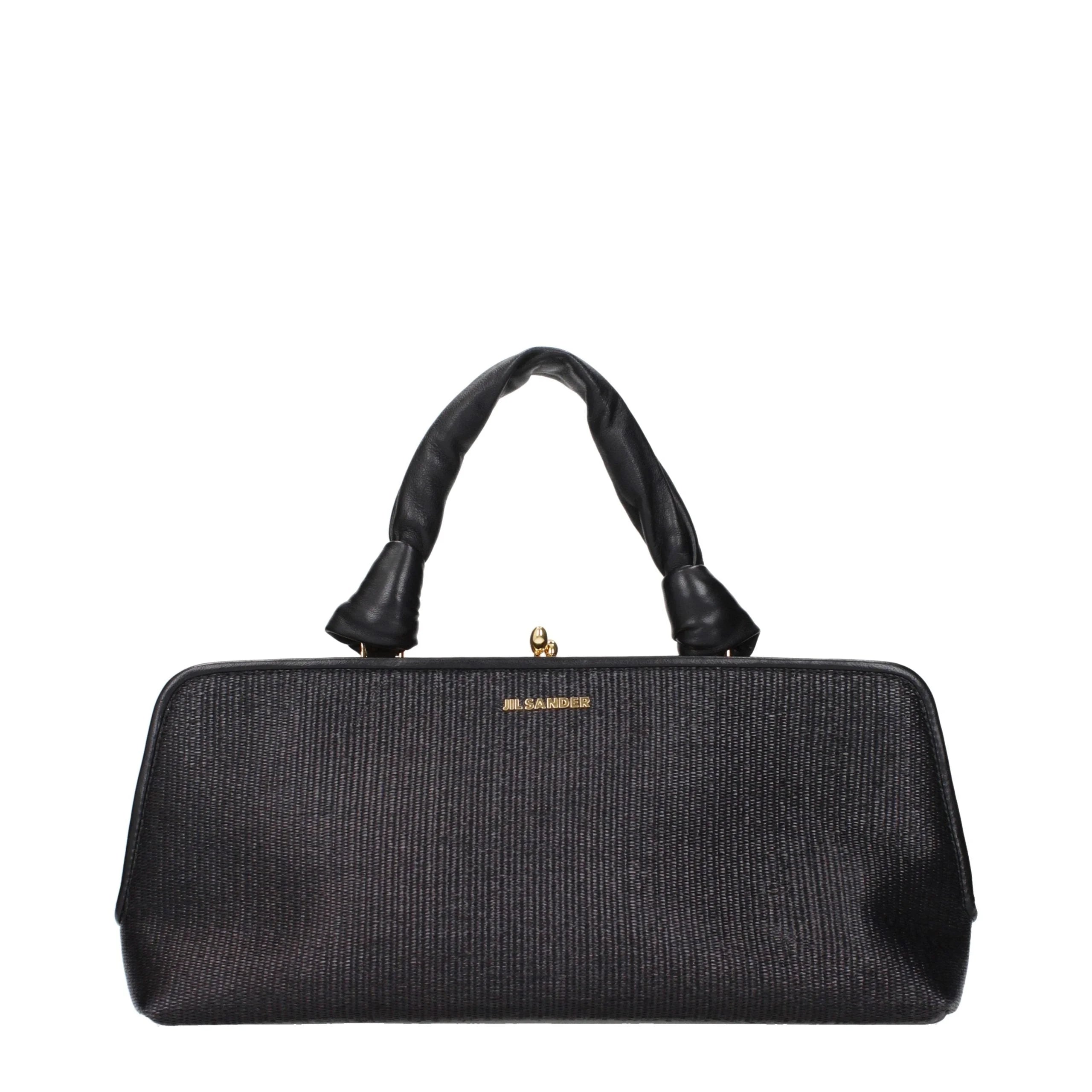Bolso de rafia negra de Jil Sander