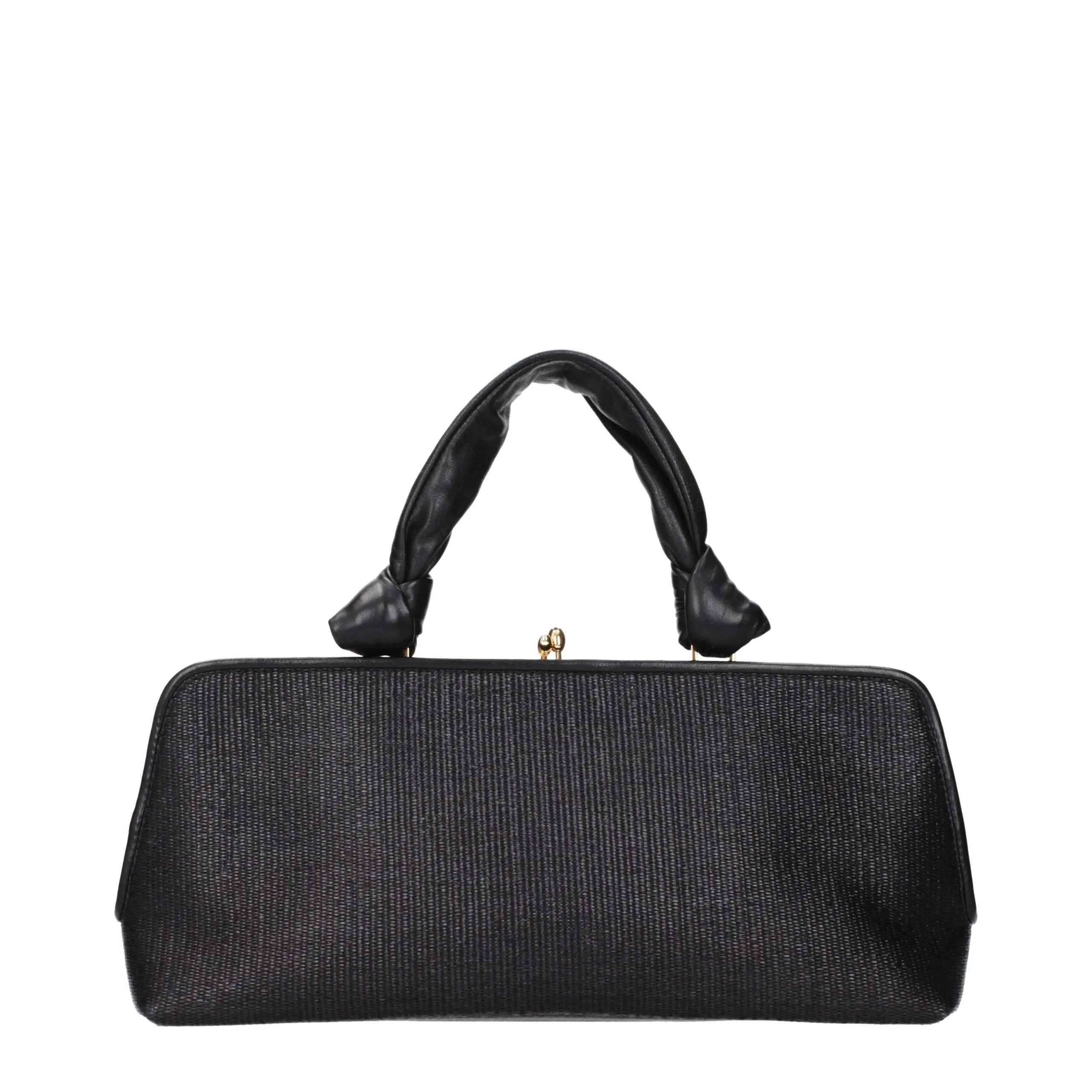 Bolso de rafia negra de Jil Sander